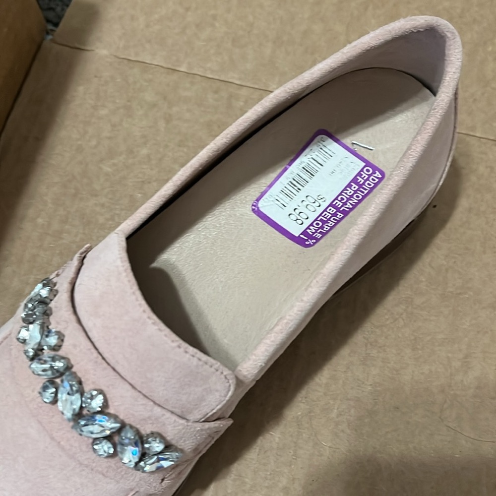 Vionic Gem Bedazzled Blush Pink Loafers - Picture 4 of 12